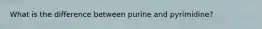 What is the difference between purine and pyrimidine?