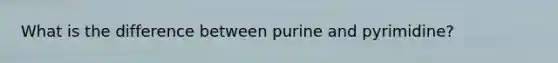 What is the difference between purine and pyrimidine?