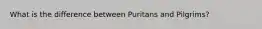 What is the difference between Puritans and Pilgrims?