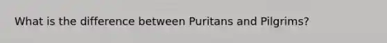 What is the difference between Puritans and Pilgrims?