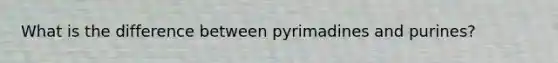 What is the difference between pyrimadines and purines?