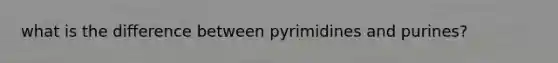 what is the difference between pyrimidines and purines?