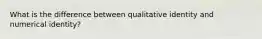 What is the difference between qualitative identity and numerical identity?