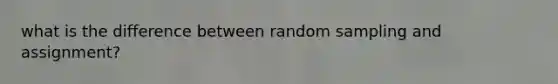 what is the difference between random sampling and assignment?