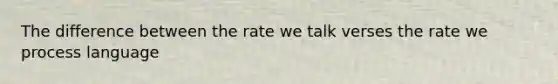 The difference between the rate we talk verses the rate we process language