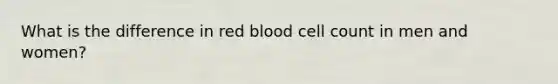 What is the difference in red blood cell count in men and women?