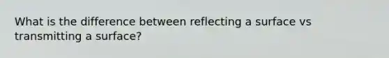 What is the difference between reflecting a surface vs transmitting a surface?