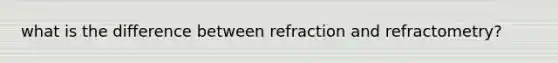 what is the difference between refraction and refractometry?