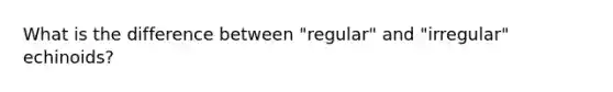 What is the difference between "regular" and "irregular" echinoids?