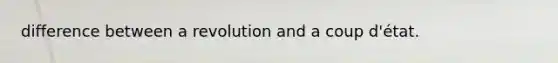 difference between a revolution and a coup d'état.