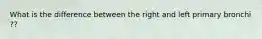 What is the difference between the right and left primary bronchi ??