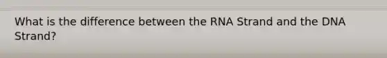 What is the difference between the RNA Strand and the DNA Strand?