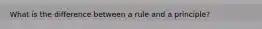 What is the difference between a rule and a principle?