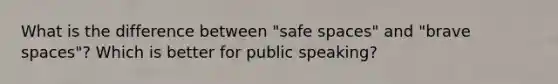 What is the difference between "safe spaces" and "brave spaces"? Which is better for public speaking?