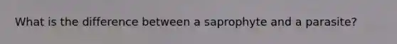 What is the difference between a saprophyte and a parasite?