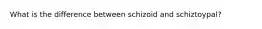 What is the difference between schizoid and schiztoypal?