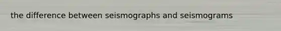 the difference between seismographs and seismograms