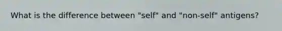 What is the difference between "self" and "non-self" antigens?