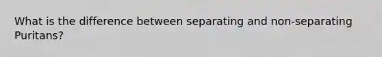 What is the difference between separating and non-separating Puritans?