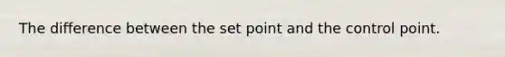 The difference between the set point and the control point.