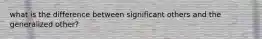 what is the difference between significant others and the generalized other?