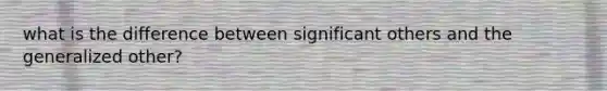 what is the difference between significant others and the generalized other?