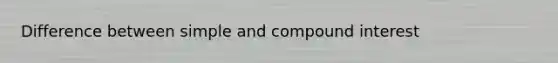 Difference between simple and compound interest