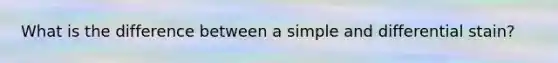 What is the difference between a simple and differential stain?