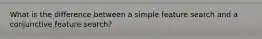 What is the difference between a simple feature search and a conjunctive feature search?