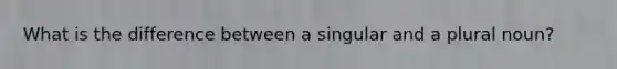 What is the difference between a singular and a plural noun?