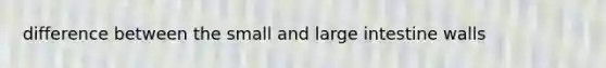 difference between the small and <a href='https://www.questionai.com/knowledge/kGQjby07OK-large-intestine' class='anchor-knowledge'>large intestine</a> walls