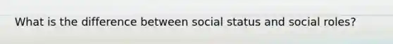 What is the difference between social status and social roles?