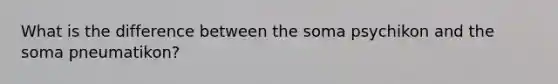 What is the difference between the soma psychikon and the soma pneumatikon?