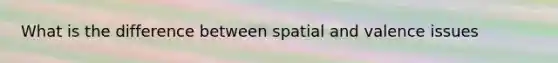 What is the difference between spatial and valence issues