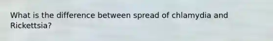 What is the difference between spread of chlamydia and Rickettsia?