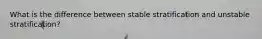 What is the difference between stable stratification and unstable stratification?