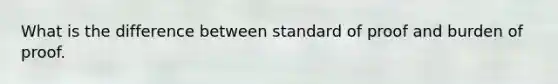 What is the difference between standard of proof and burden of proof.