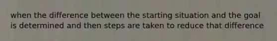 when the difference between the starting situation and the goal is determined and then steps are taken to reduce that difference