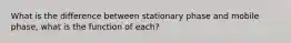 What is the difference between stationary phase and mobile phase, what is the function of each?