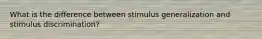 What is the difference between stimulus generalization and stimulus discrimination?