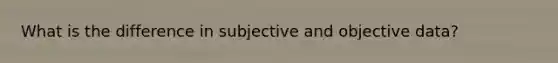 What is the difference in subjective and objective data?