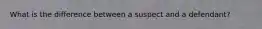 What is the difference between a suspect and a defendant?