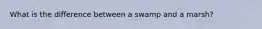 What is the difference between a swamp and a marsh?