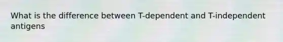 What is the difference between T-dependent and T-independent antigens