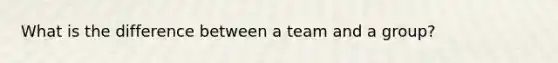 What is the difference between a team and a group?