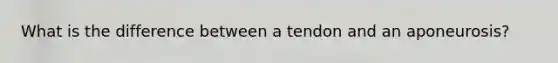 What is the difference between a tendon and an aponeurosis?