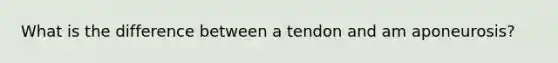 What is the difference between a tendon and am aponeurosis?