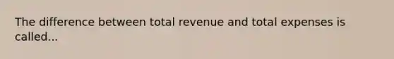 The difference between total revenue and total expenses is called...