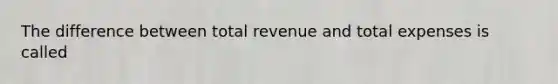 The difference between total revenue and total expenses is called