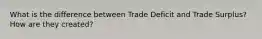 What is the difference between Trade Deficit and Trade Surplus? How are they created?